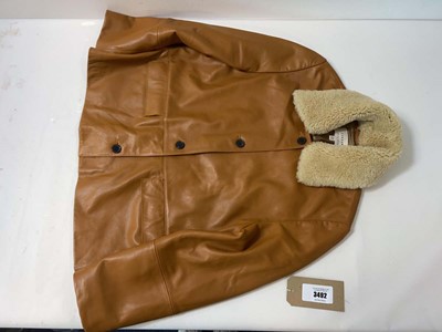 Lot 3492 - Jigsaw leather cropped Jacket sheepskin Ginger...