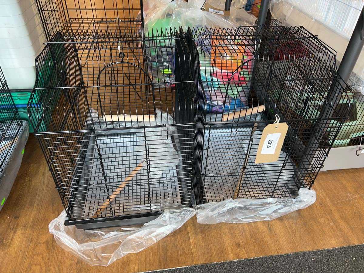 Lot 2315 - 2 black wired bird cages