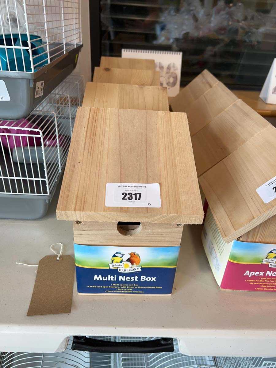 Lot 2317 - 4 wooden multi bird nesting boxes