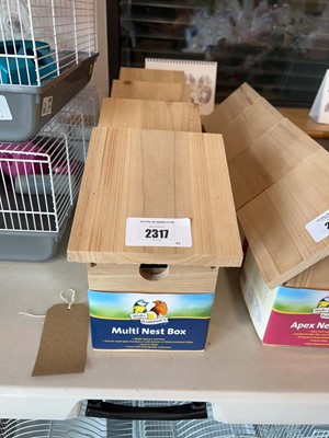 Lot 2317 - 4 wooden multi bird nesting boxes