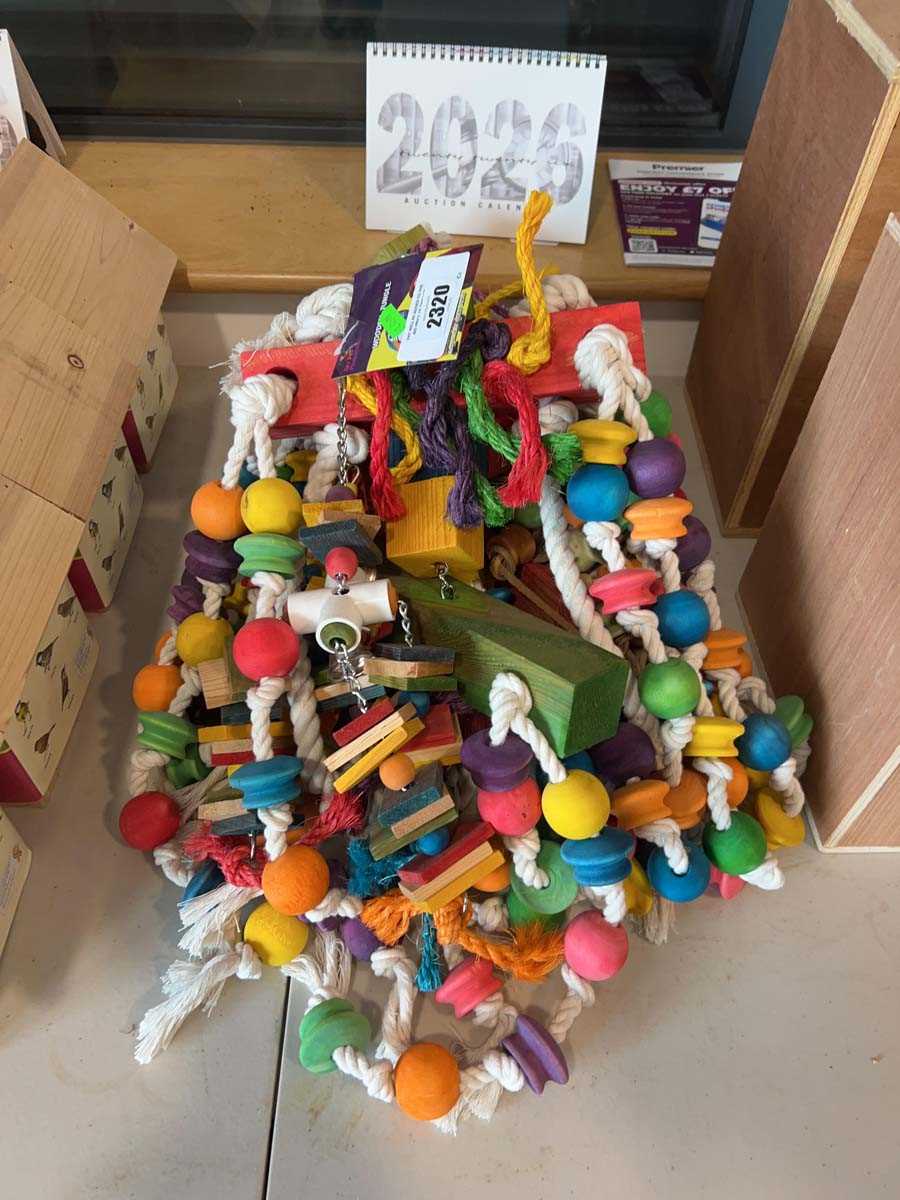 Lot 2320 - 2 parrot wooden jungles