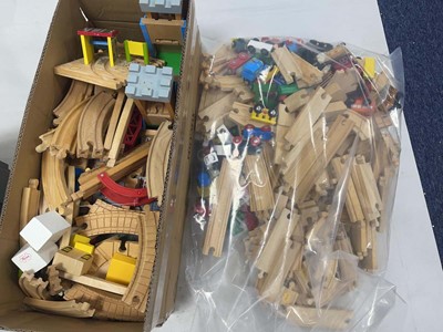 Lot 3891 - Large collection of wooden train track,...