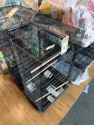 Lot 2309 - Large black wired bird cage