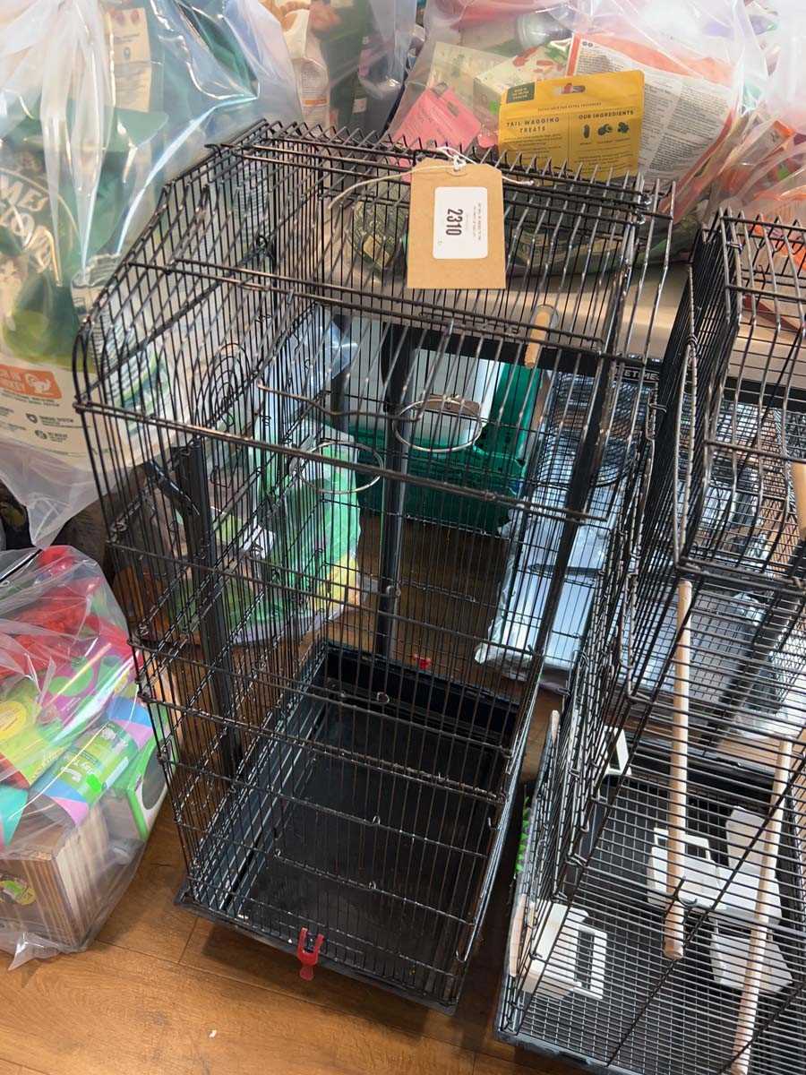 Lot 2310 - Large black wired bird cage