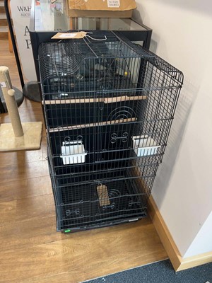 Lot 2311 - Large black wired bird cage