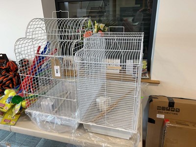 Lot 2324 - 2 white wired bird cages
