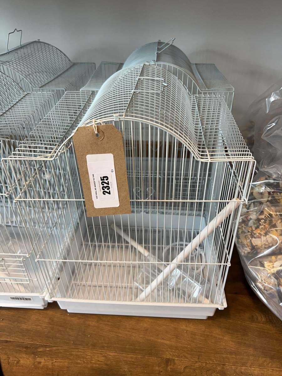 Lot 2325 - 2 white wired bird cages