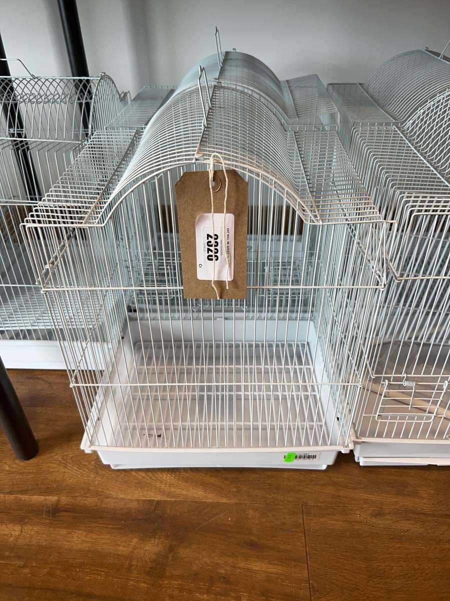 Lot 2326 - 2 white wired bird cages