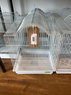 Lot 2326 - 2 white wired bird cages