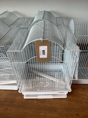 Lot 2330 - 2 white wired bird cages