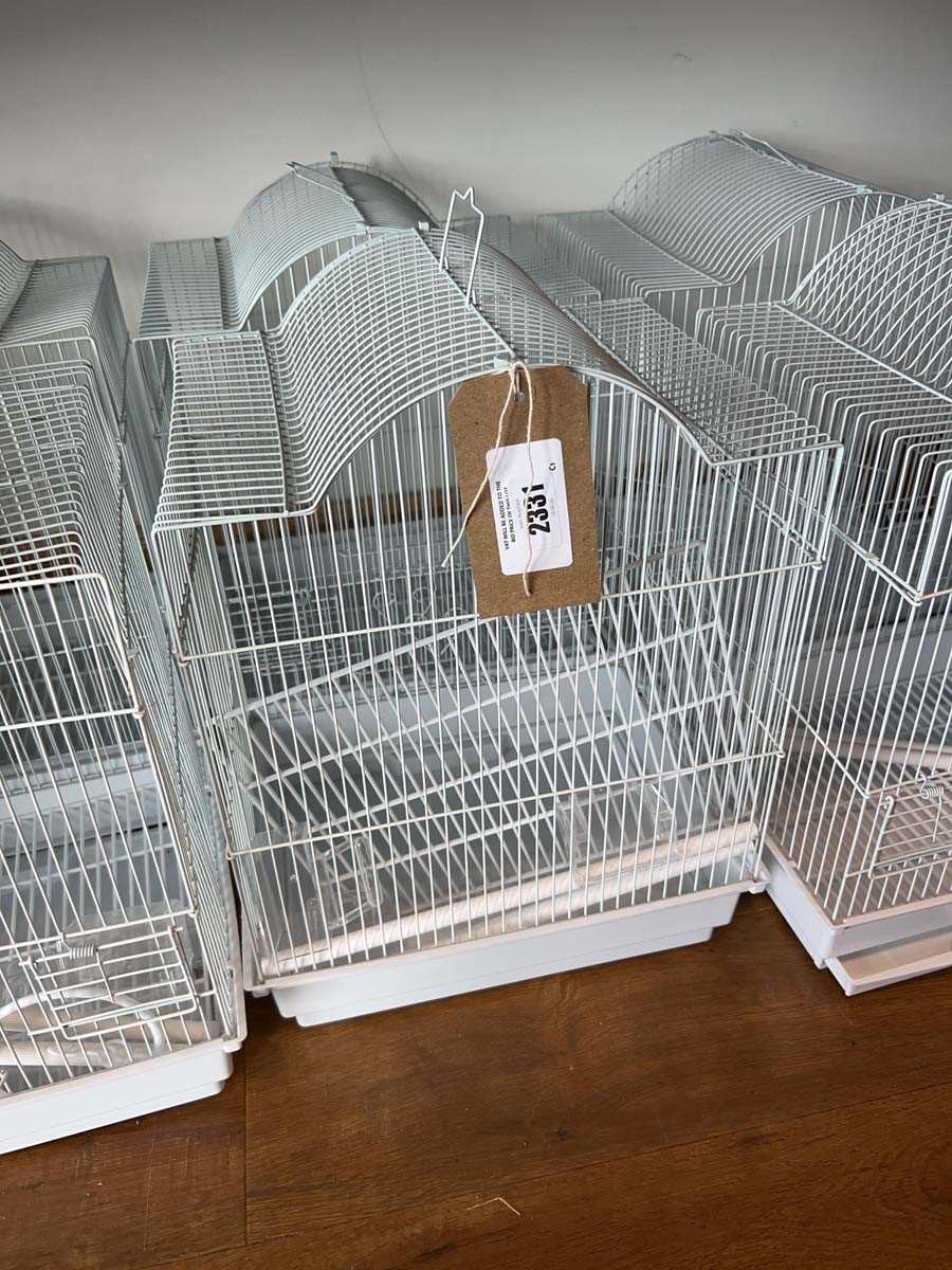 Lot 2331 - 2 white wired bird cages