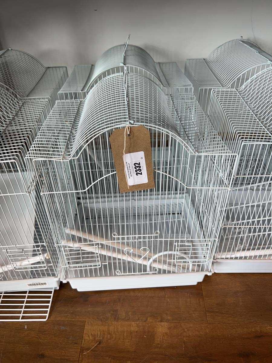 Lot 2332 - 2 white wired bird cages