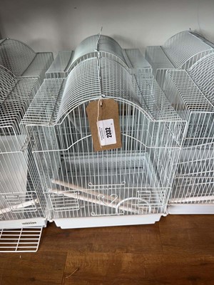 Lot 2332 - 2 white wired bird cages