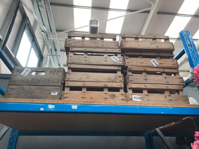 Lot 4057 - 9 vintage wooden apple storage boxes