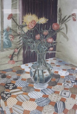 Lot 174 - Richard Bawden (b. 1936), 'Flowers & Patchwork'...