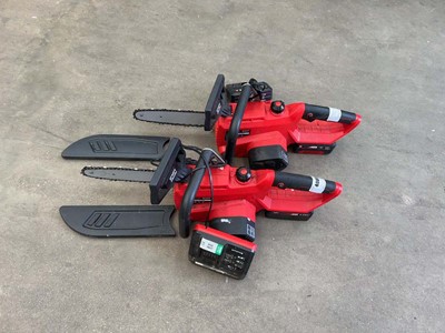 Lot 4069 - 2 Einhell electric chainsaws with 2 chargers...