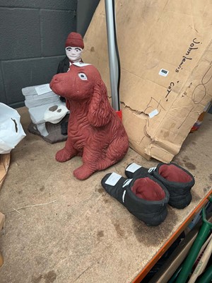 Lot 4090 - 3 assorted garden ornaments to include man on...