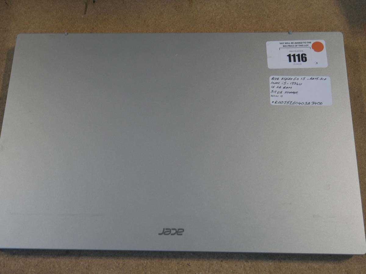 Lot 1116 - Acer Aspire Go 15 AG15-71P, Intel i5-1334U...