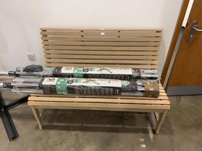 Lot 4170 - Beech slatted wood garden bench