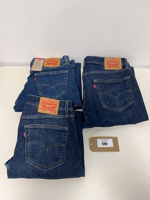 Lot 1761 - Bag containing x3 pairs of Levi's Jeans ( x1 W...
