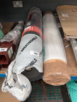Lot 4115 - One roll of breathable membrane and a roll of...