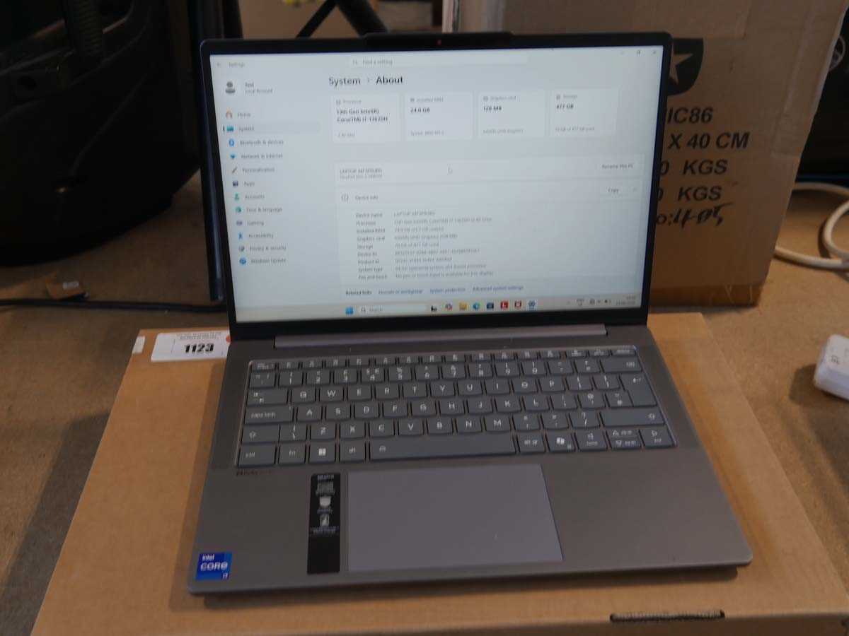 Lot 1123 - Lenovo IdeaPad Slim 5 14IRH10 laptop, Intel i7-...