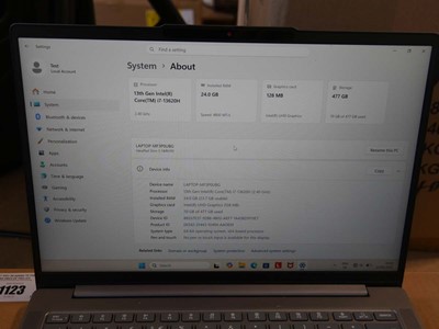 Lot 1123 - Lenovo IdeaPad Slim 5 14IRH10 laptop, Intel i7-...