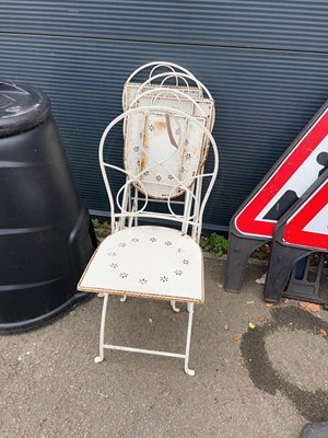 Lot 4230 - Four metal folding garden chairs