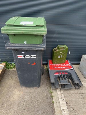 Lot 4238 - Two wheelie bins, pedestrian crossing signs...
