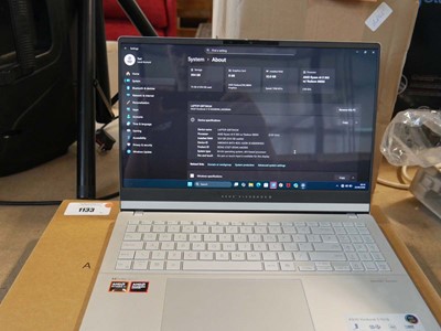 Lot 1133 - Asus Vivobook S M5506W laptop, AMD Ryzen AI 9...