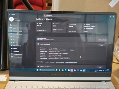 Lot 1133 - Asus Vivobook S M5506W laptop, AMD Ryzen AI 9...