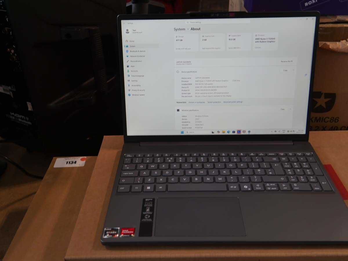 Lot 1134 - Lenovo IdeaPad Slim 3 15ARP10 laptop, AMD...