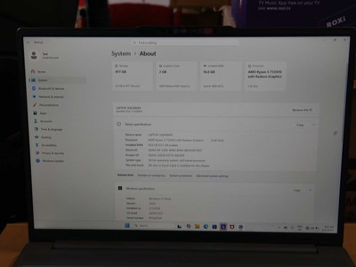 Lot 1134 - Lenovo IdeaPad Slim 3 15ARP10 laptop, AMD...