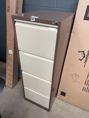 Lot 4434 - Bisley four drawer filing cabinet in coffee...