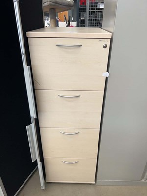 Lot 4437 - Four drawer filing cabinet in light ash