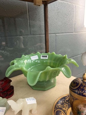 Lot 5006 - Green moulded glass open bowl
