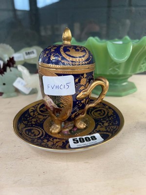 Lot 5008 - Porcelain cup cover and saucer with...