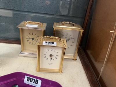 Lot 5018 - 3 20th Century carriage time pieces