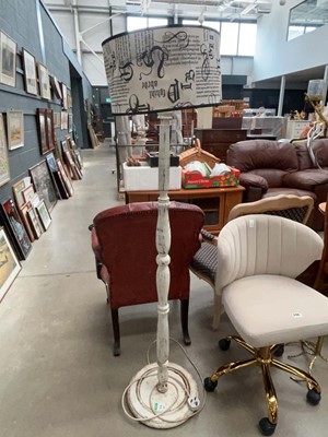 Lot 5107 - Distressed standard lamp with contemporary shade