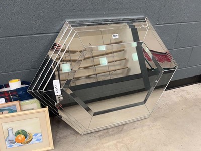 Lot 5030 - Stepped bevelled mirror