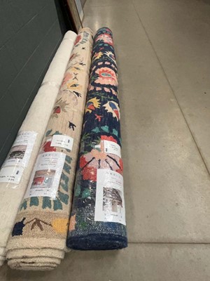 Lot 5033 - Dunelm floral wool rug with blue ground 300x400cm