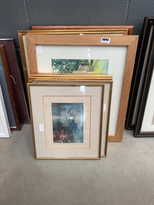 Lot 5044 - 9 various watercolours and prints including...