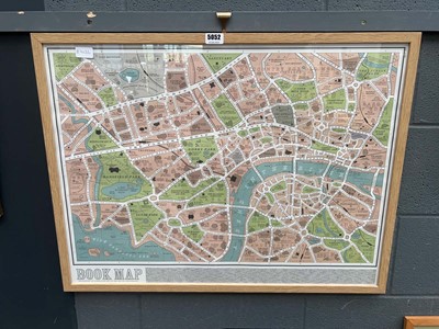 Lot 5052 - Book map showing literary history of London