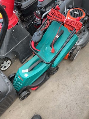 Lot 4201 - Small 240v Bosch electric lawn mower with box