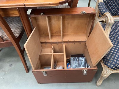 Lot 5134 - Metal bound work trunk with divided...