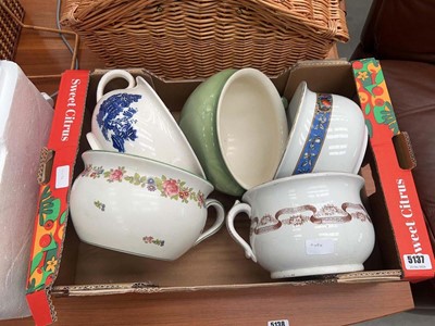 Lot 5137 - Tray of ceramic chamber pots