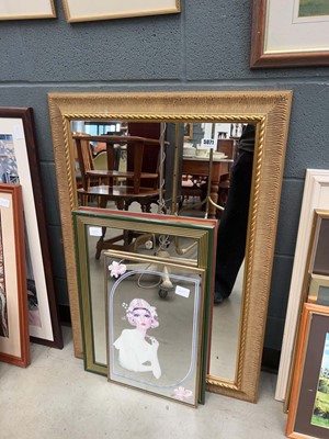 Lot 5071 - Art Nouveau style reproduction mirror together...