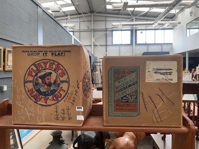 Lot 5075 - 2 vintage advertising boxes for Players Navy...