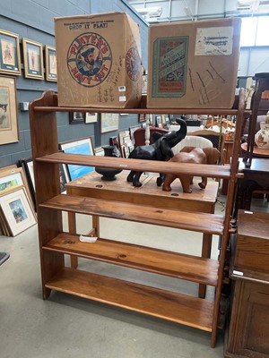 Lot 5076 - Pine open fronted bookcase