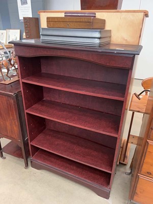Lot 5092 - Reproduction mahogany open fronted bookcase